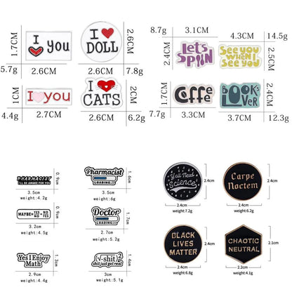 Cartoon Style Simple Style Letter Heart Shape Alloy Unisex Brooches Collar Pin