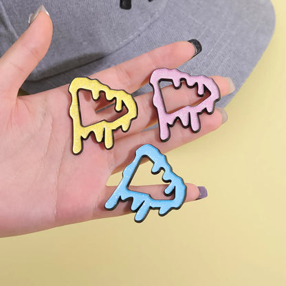 Cartoon Style Simple Style Solid Color Alloy Stamping Stoving Varnish Plating Women'S Brooches