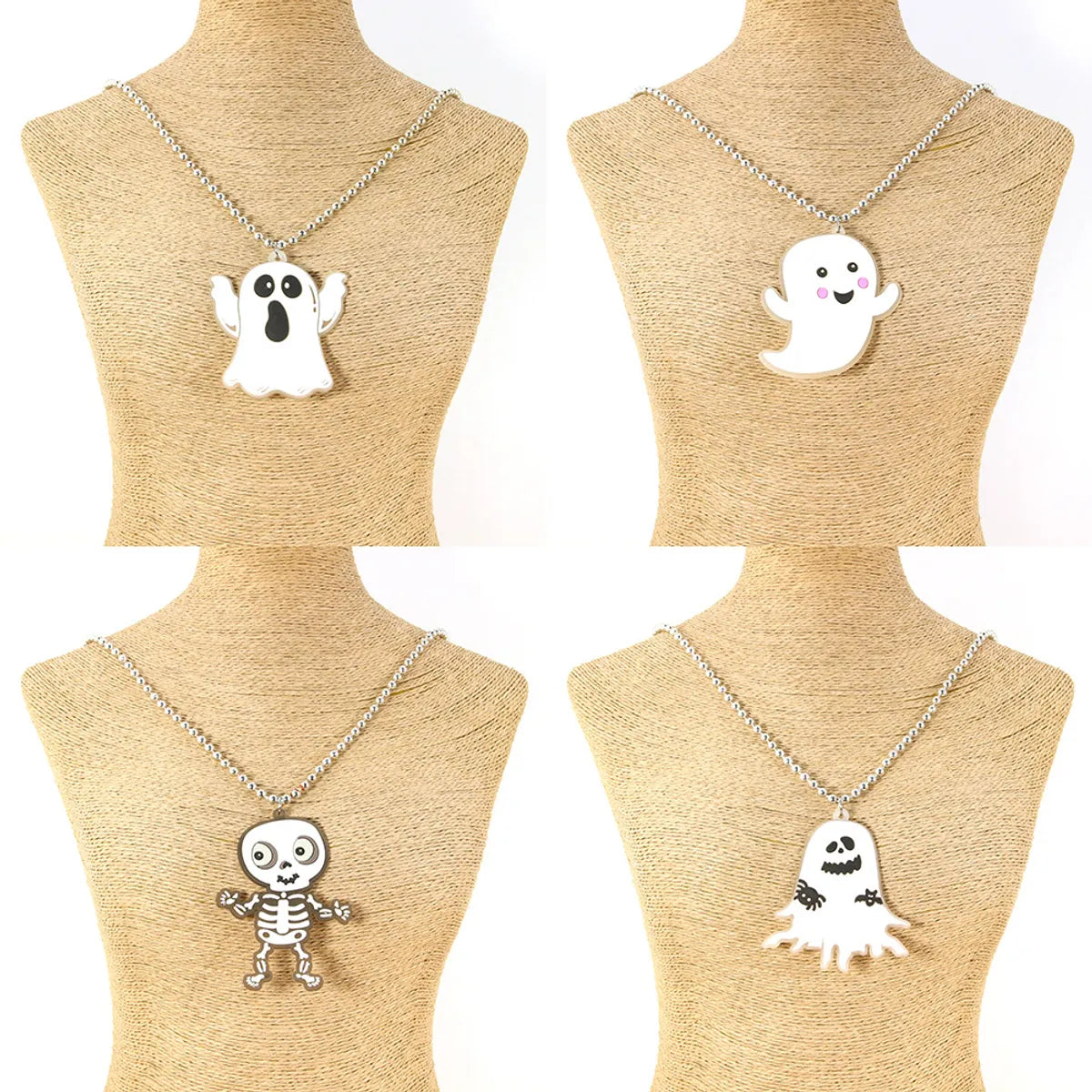 Cartoon Style Skull PVC Halloween Unisex Pendant Necklace