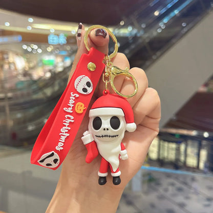 Cartoon Style Skull Silica Gel Unisex Bag Pendant Keychain