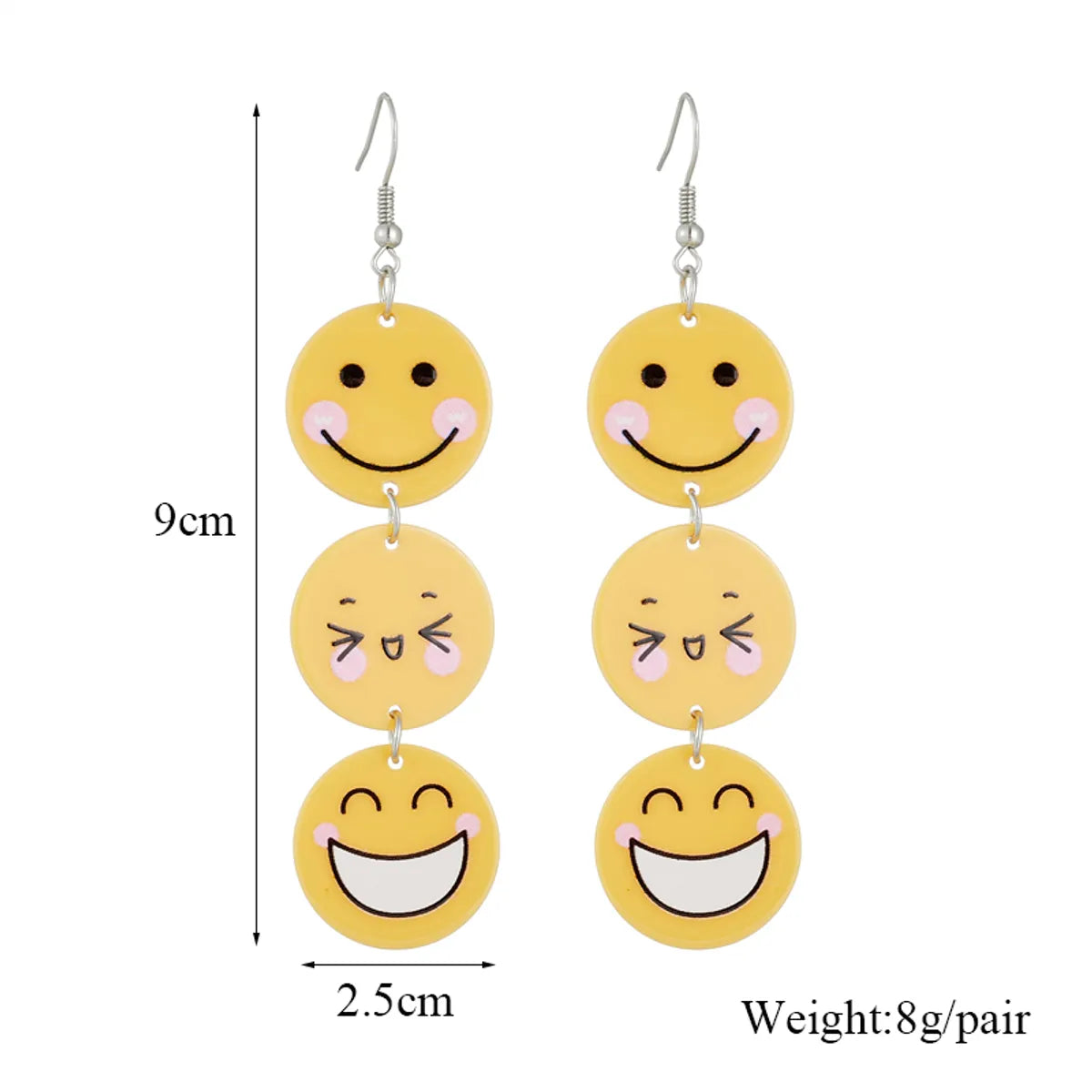 Cartoon Style Smiley Face Emoji Face Arylic Women's Drop Earrings