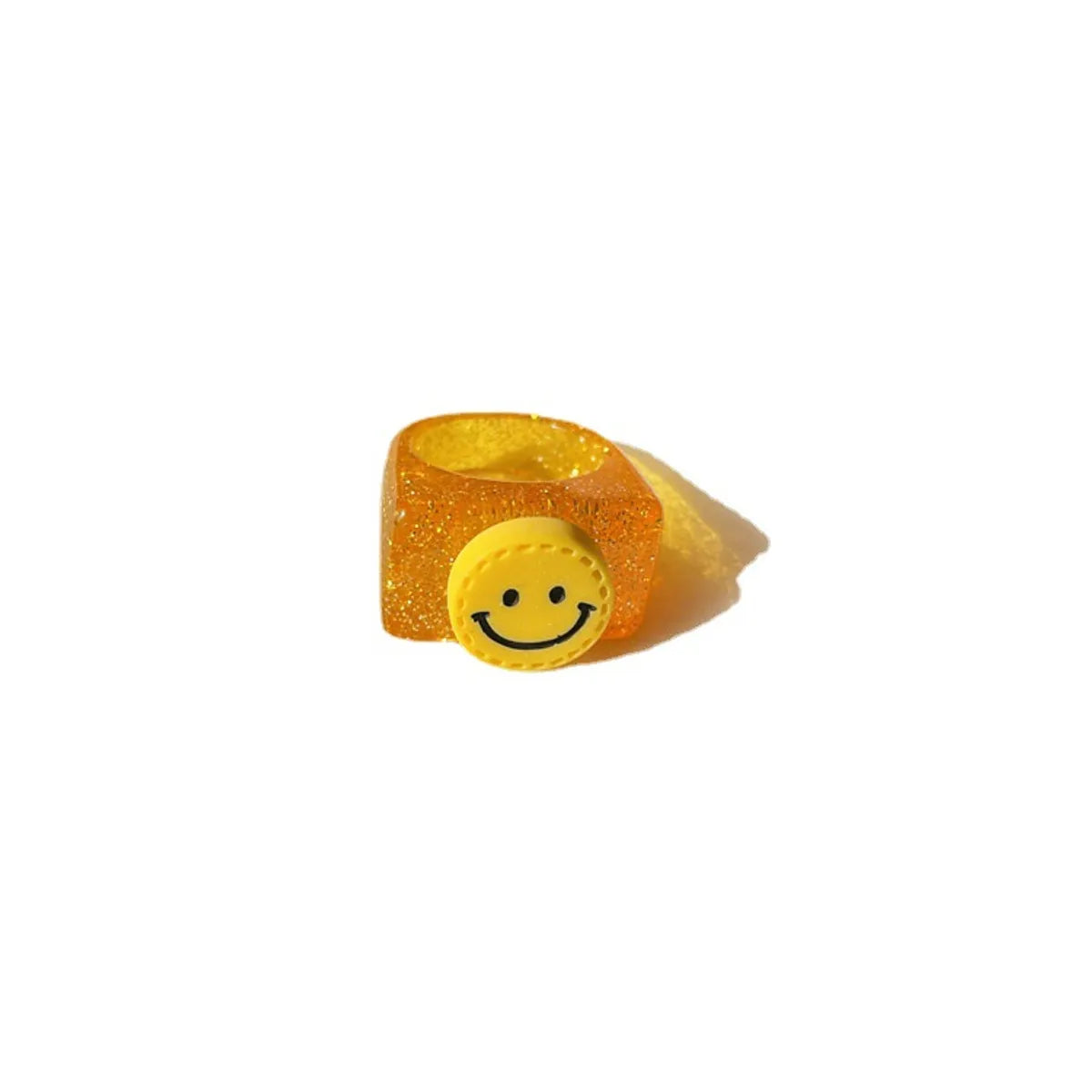 Cartoon Style Smile Face Resin Wholesale Rings