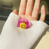 Cartoon Style Smile Face Resin Wholesale Rings