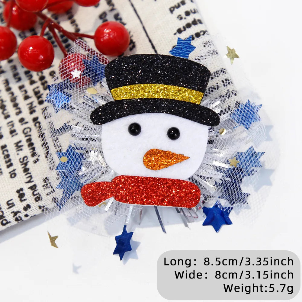 Cartoon Style Snowman Nonwoven Wrought Iron Hair Clip