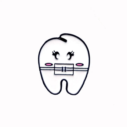 Cartoon Style Teeth Alloy Enamel Unisex Brooches