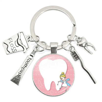 Cartoon Style Teeth Alloy Glass Unisex Bag Pendant Keychain