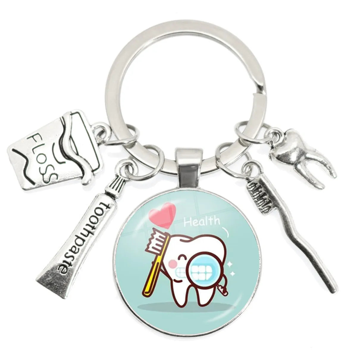 Cartoon Style Teeth Alloy Glass Unisex Bag Pendant Keychain