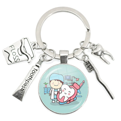 Cartoon Style Teeth Alloy Glass Unisex Bag Pendant Keychain