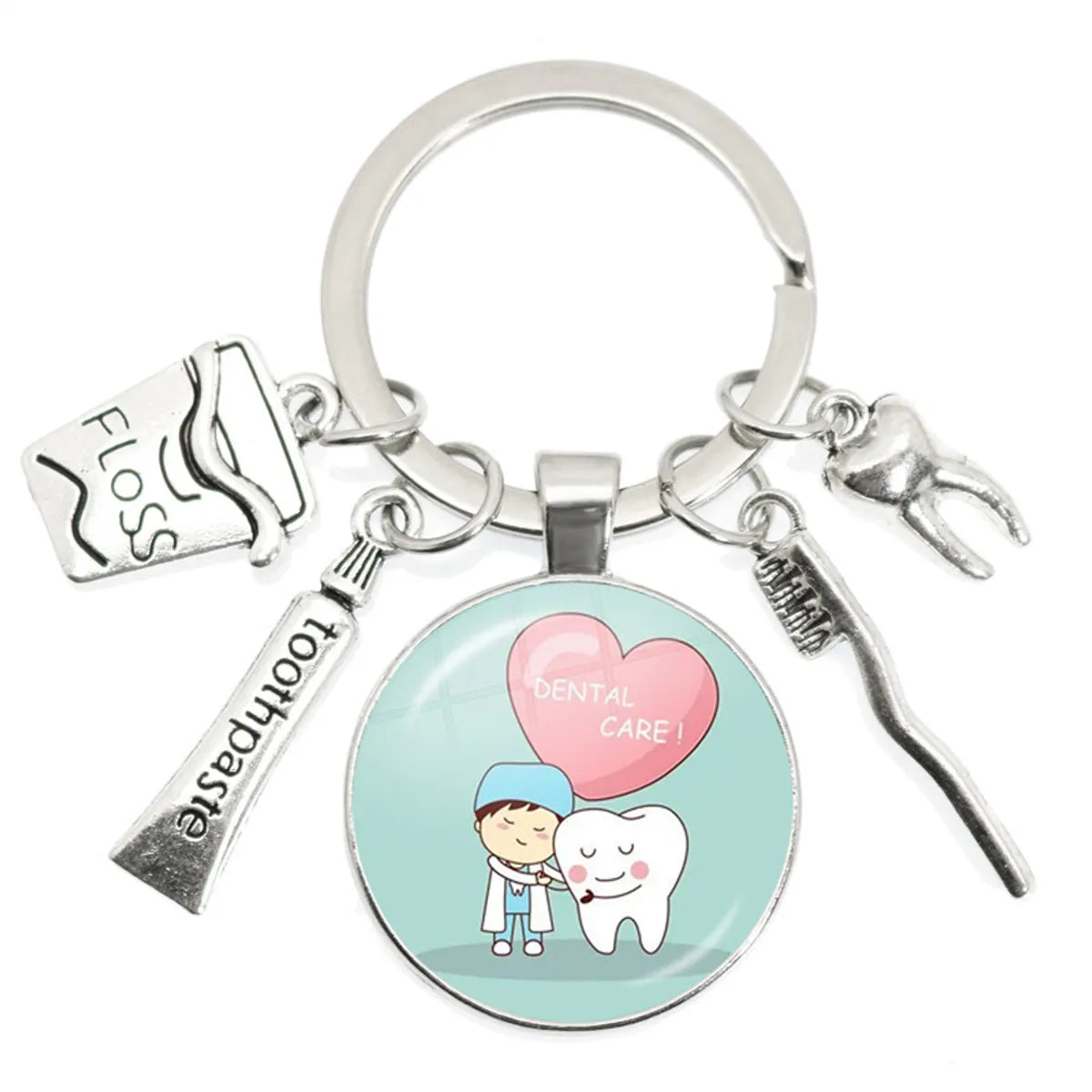 Cartoon Style Teeth Alloy Glass Unisex Bag Pendant Keychain