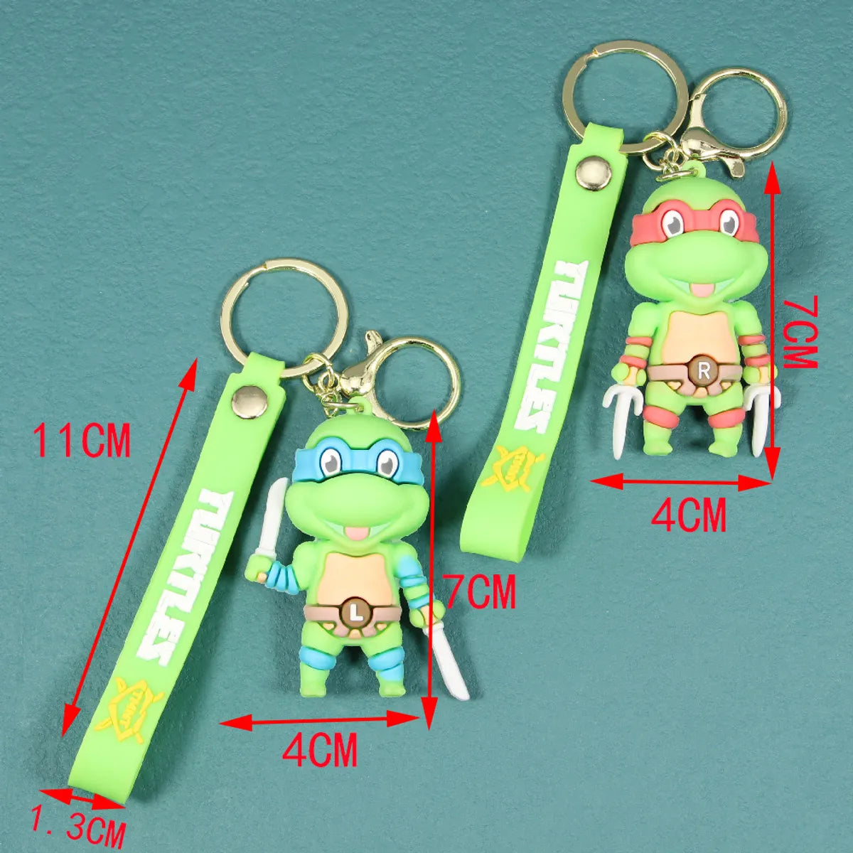 Cartoon Style Tortoise Silica Gel Unisex Keychain