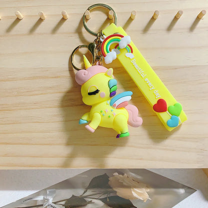 Cartoon Style  Silica Gel Unisex Bag Pendant Keychain