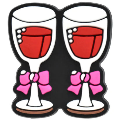 Cartoon Style Valentine'S Day Heart Shape Wine Glass PVC Epoxy Jewelry Accessories 1 Piece