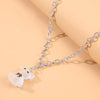 Cartoon Transparent Three-Dimensional Bear Pendant Hollow Alloy Necklace