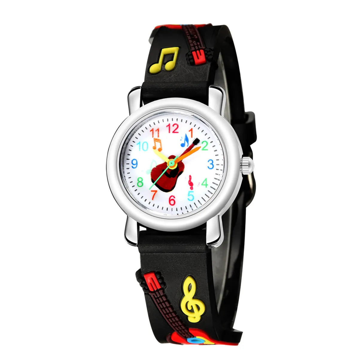 Cartoon Watch 3d Embossed Guitar Pattern Plastic Band Children&#39;S Watch Literary Fan Boy Girl Student Watch