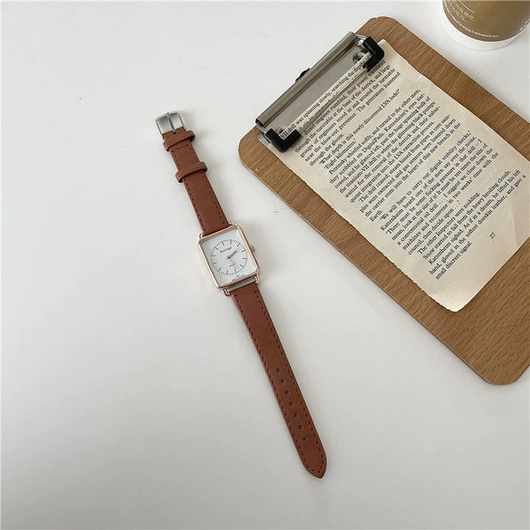 Casual Alloy Case Women's Square Retro Fashion Watch