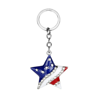 Casual American Flag Rhinestones 304 Stainless Steel Alloy Wholesale Earrings Keychain Necklace