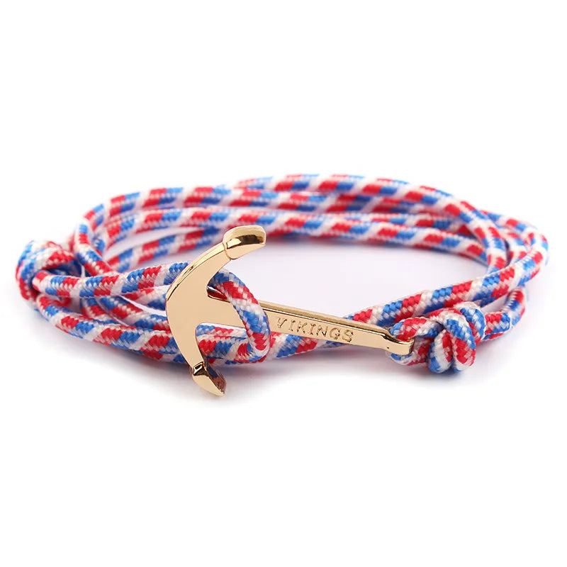 Casual Anchor Alloy Rope Plating Unisex Bracelets