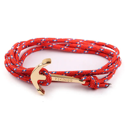 Casual Anchor Alloy Rope Plating Unisex Bracelets