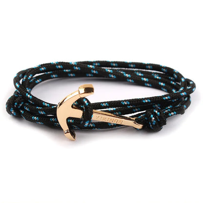 Casual Anchor Alloy Rope Plating Unisex Bracelets