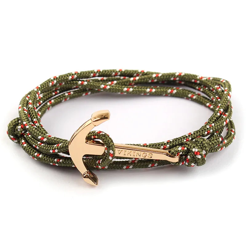 Casual Anchor Alloy Rope Plating Unisex Bracelets