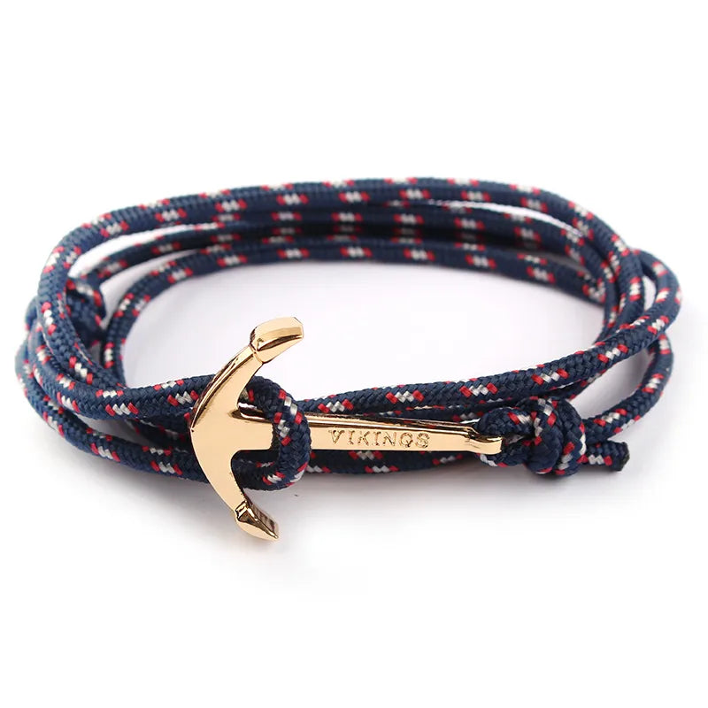 Casual Anchor Alloy Rope Plating Unisex Bracelets