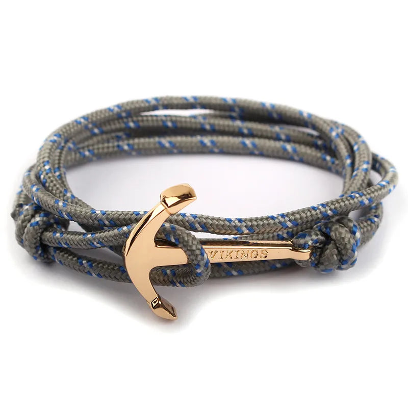 Casual Anchor Alloy Rope Plating Unisex Bracelets