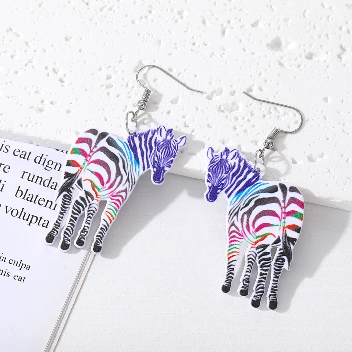 Casual Artistic Animal Zebra Arylic Plate Women's Drop Earrings