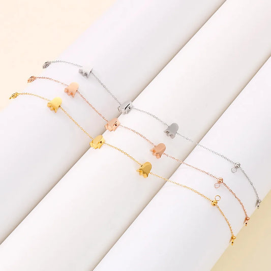 Casual Basic Flower Titanium Steel Bracelets