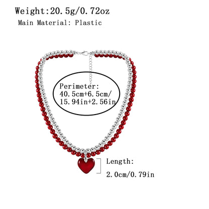 Casual Basic Heart Shape Plastic Natural Stone Wholesale Double Layer Necklaces