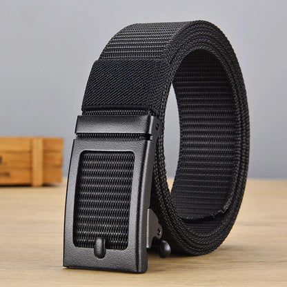 Casual Basic Solid Color Canvas Iron Men'S Woven Belts