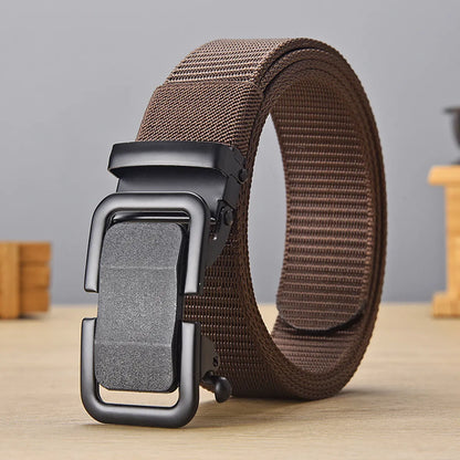 Casual Basic Solid Color Canvas Iron Men'S Woven Belts