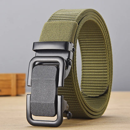 Casual Basic Solid Color Canvas Iron Men'S Woven Belts