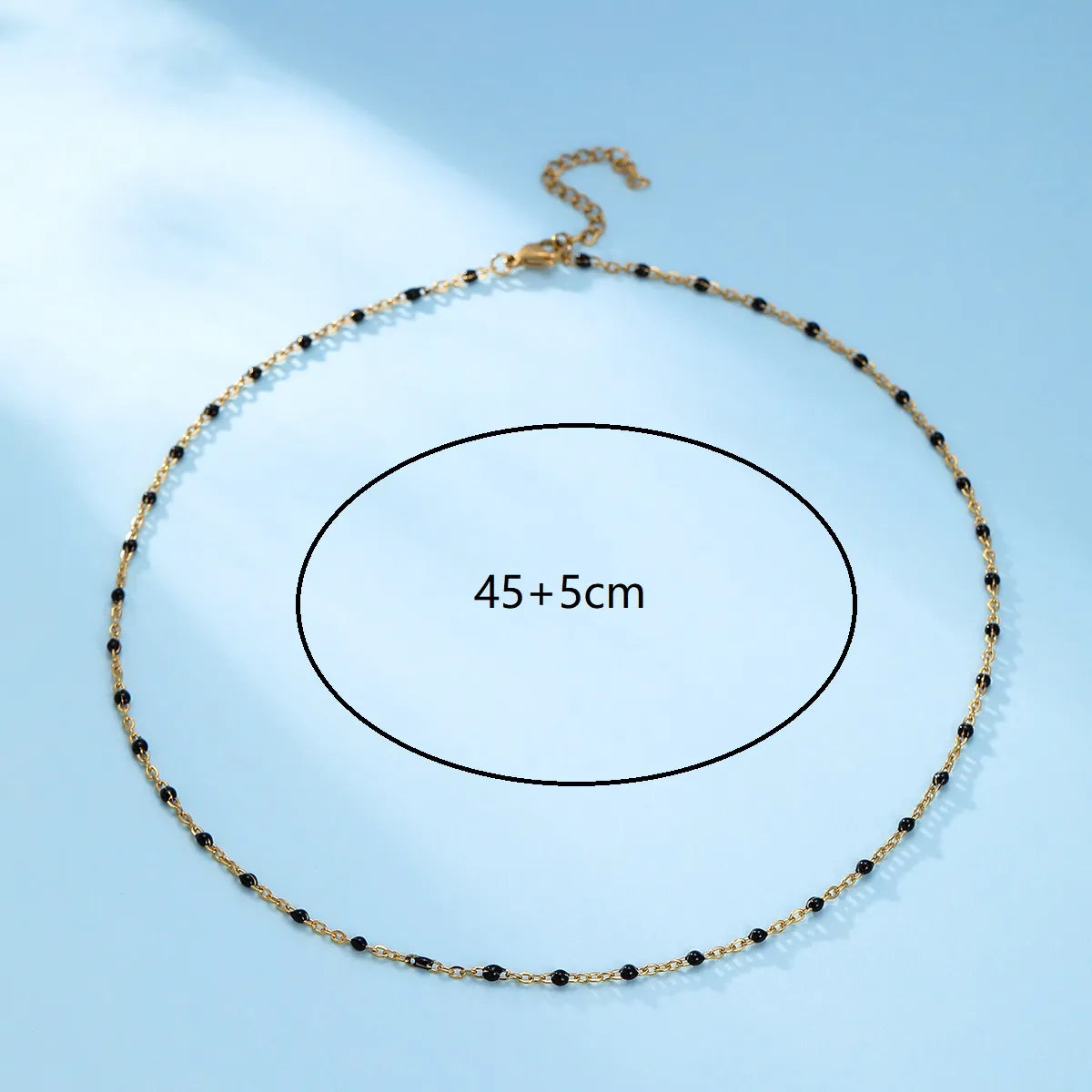 Casual Basic Solid Color Stainless Steel Beaded Plating 18k Gold Plated Necklace