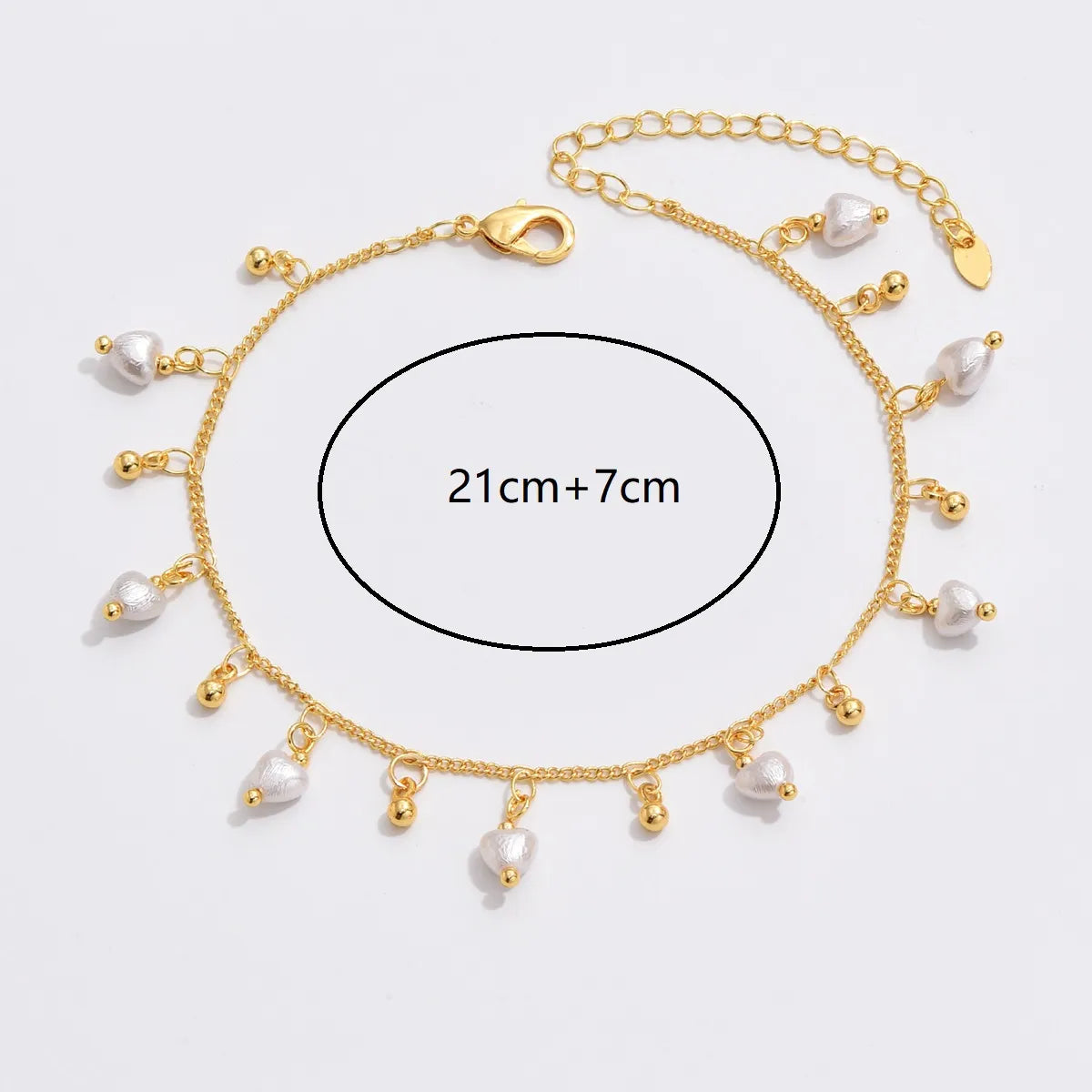 Casual Beach Pearl Plastic Copper Plating 18k Gold Plated White Gold Plated Women'S Anklet