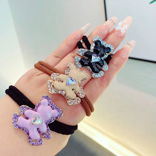 Casual Bear Rhinestone Hair Tie