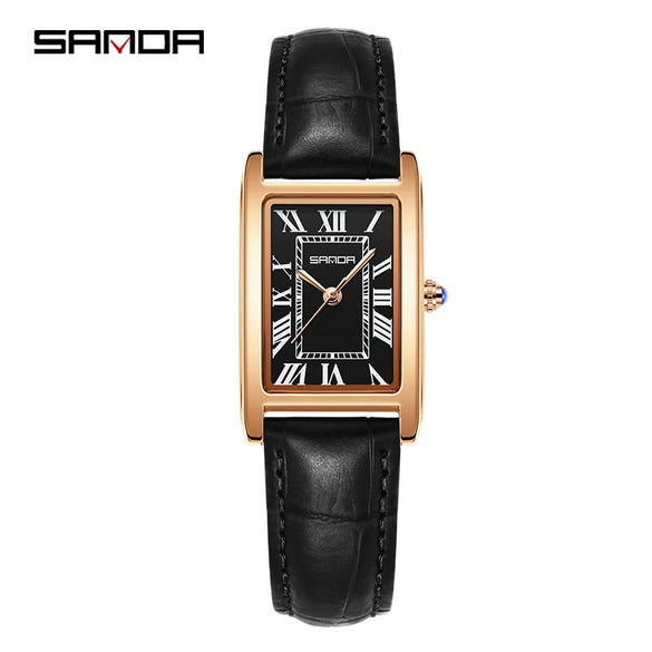 Casual Belt Quartz Watch Retro Style Square Shape For Men And Women Alloy Alloy Case Stainless Steel Buckle
