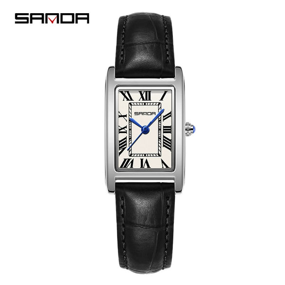 Casual Belt Quartz Watch Retro Style Square Shape For Men And Women Alloy Alloy Case Stainless Steel Buckle