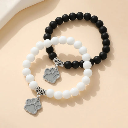 Casual Bohemian Paw Print Alloy Stone Wholesale Bracelets