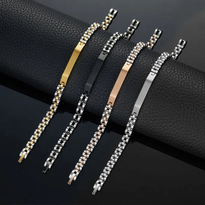 Casual Business Geometric 304 Stainless Steel Polishing Plating 18K Gold Plated Men'S Bracelets