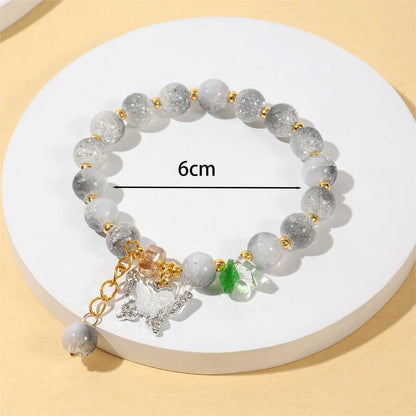 Casual Butterfly Alloy Glass Beaded Rhinestones Women'S Bracelets