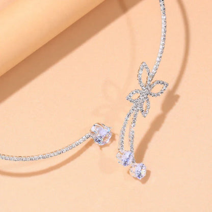 Casual Butterfly Alloy Plating Rhinestones Women'S Choker 1 Piece