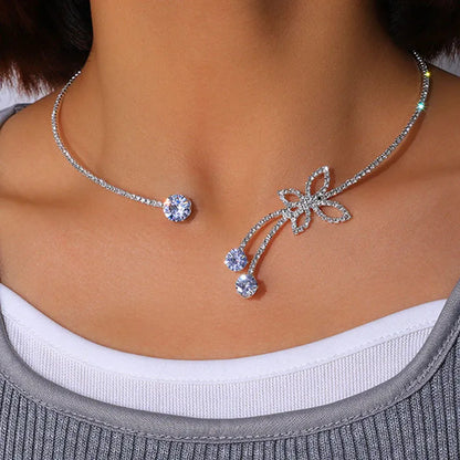 Casual Butterfly Alloy Plating Rhinestones Women'S Choker 1 Piece