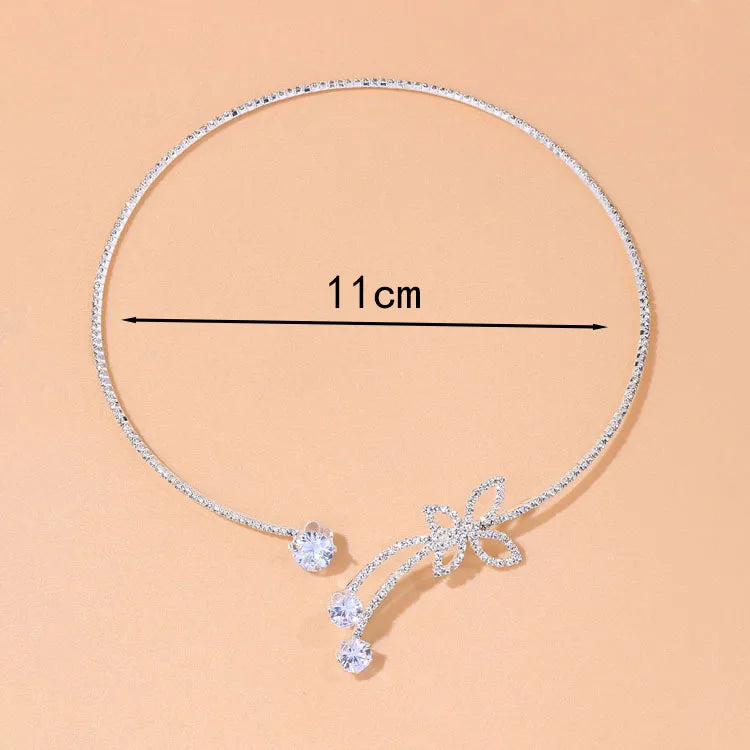 Casual Butterfly Alloy Plating Rhinestones Women'S Choker 1 Piece