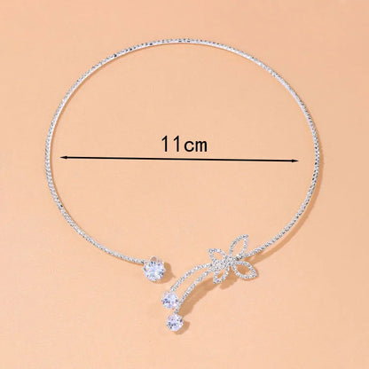 Casual Butterfly Alloy Plating Rhinestones Women'S Choker 1 Piece