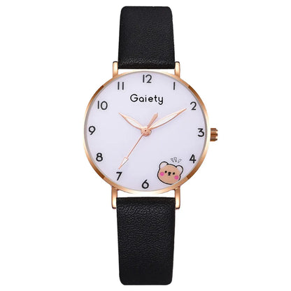 Casual Cartoon Style Bear Buckle Quartz Women'S Watches