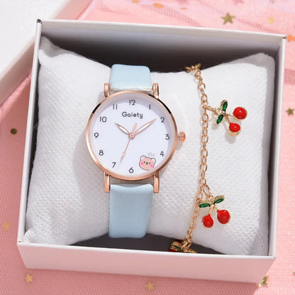 Casual Cartoon Style Bear Buckle Quartz Women'S Watches