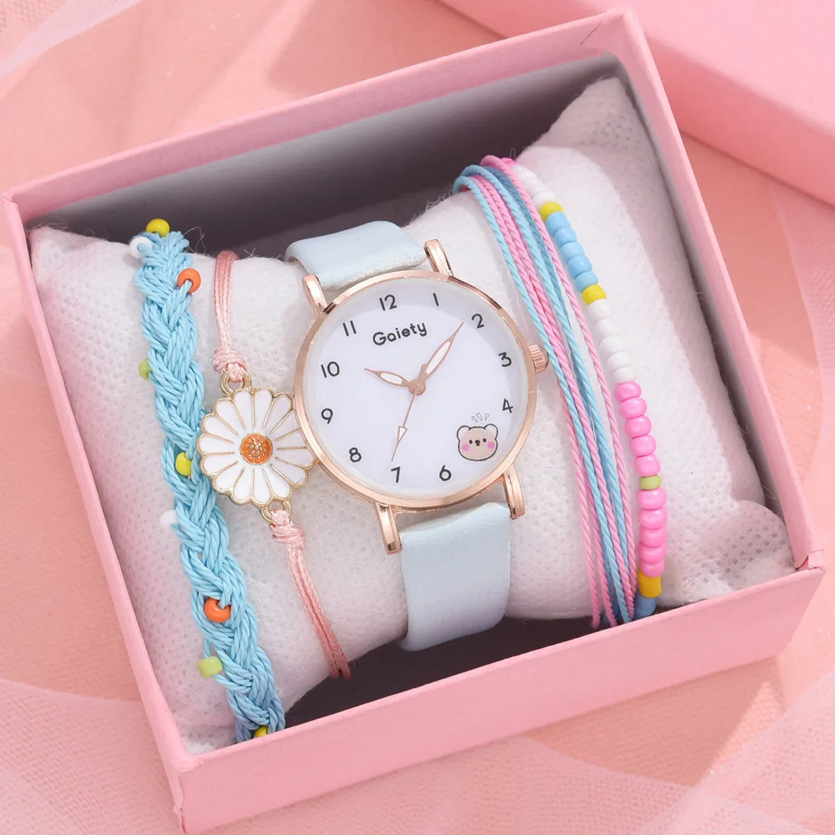 Casual Cartoon Style Bear Buckle Quartz Women'S Watches