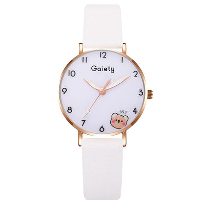 Casual Cartoon Style Bear Buckle Quartz Women'S Watches