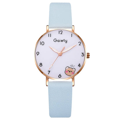 Casual Cartoon Style Bear Buckle Quartz Women'S Watches