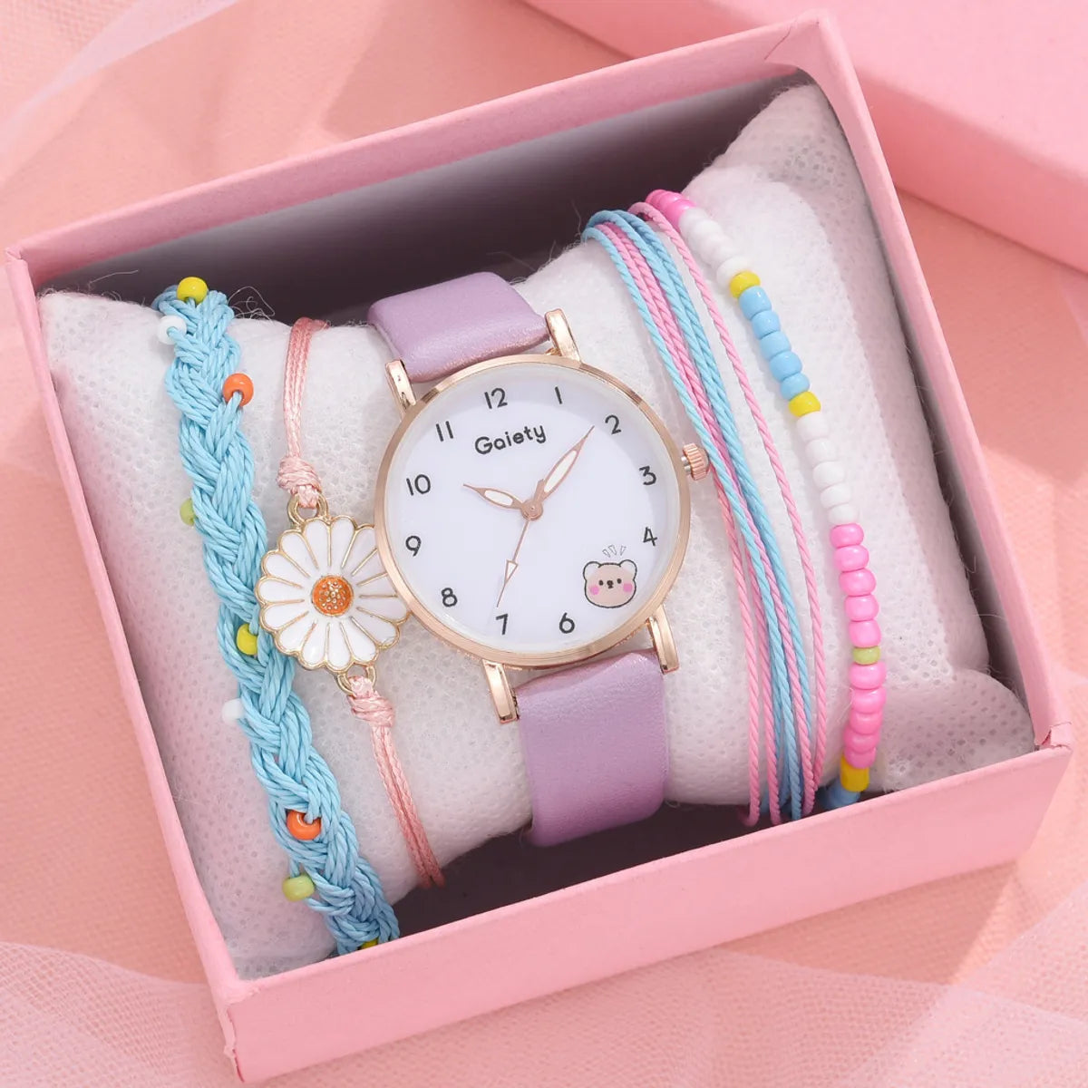 Casual Cartoon Style Bear Buckle Quartz Women'S Watches